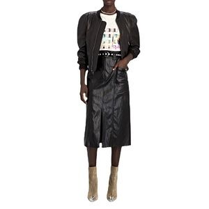 Vintage Leather Pencil Skirt